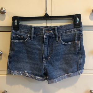 High Waisted Dark Wash Hollister Shorts